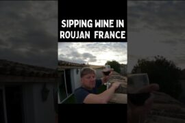 Sipping Wine in Roujan France