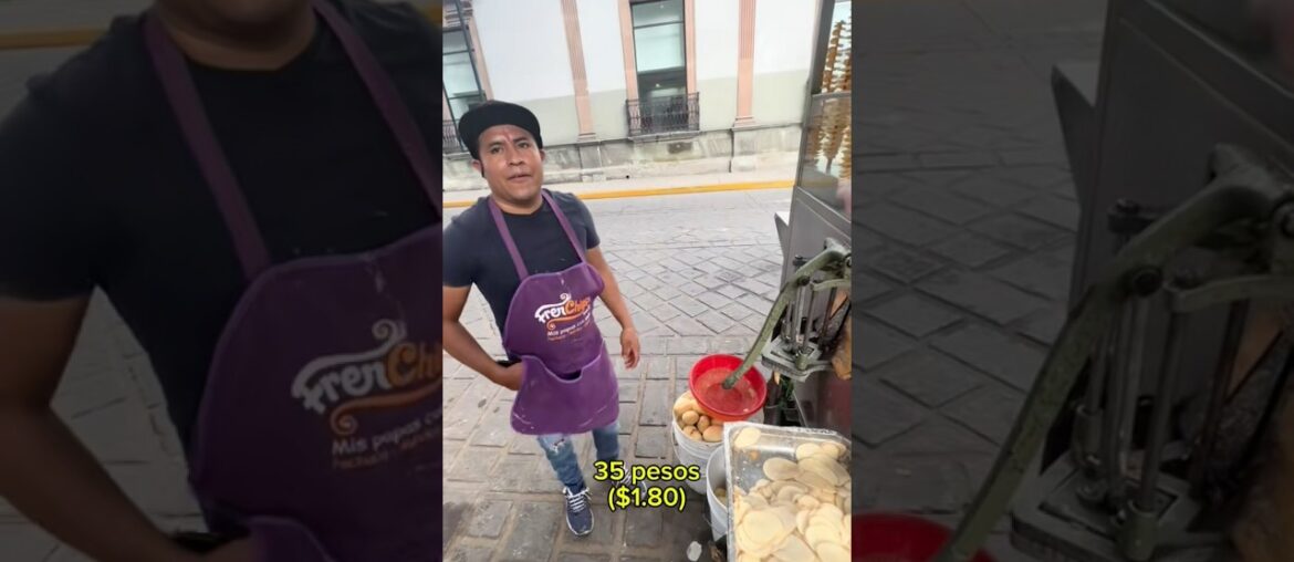 $2.05 spicy potato tower in Oaxaca City,Mexico 🇲🇽 #foodie #food #streetfood #mexico #foodlover