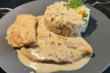 Chicken filet in creamy sauce