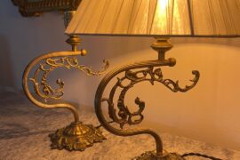 From scrap metal to high-end decor: I built this Art Nouveau inspired pair of lamps using only spare parts and leftovers