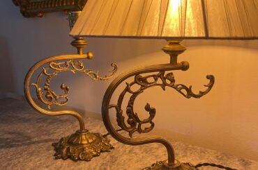 From scrap metal to high-end decor: I built this Art Nouveau inspired pair of lamps using only spare parts and leftovers