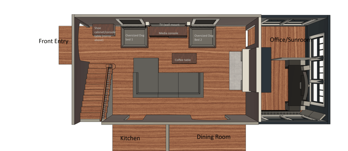 Difficult living room layout, is this my best option?