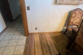 Which flooring would make this space look the best