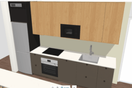 Choosing ikea kitchen. Don't know what the color of the fridge cabinet should be? Help please.