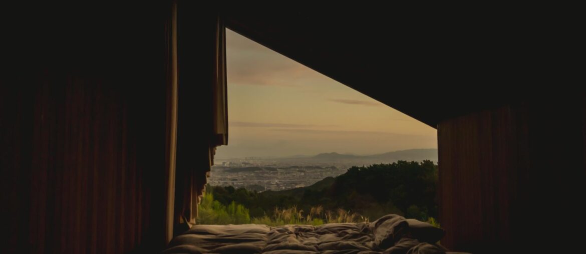 Cozy cottage with a futon bed and a view of Fukuoka in Aburayama, Japan [2000x1336]