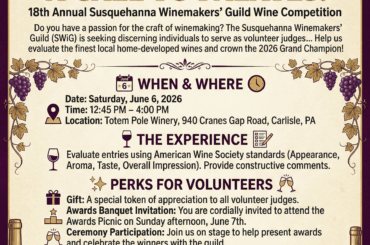 Looking for Wine Judges in the South Central PA area for the 18th Annual Susquehanna Winemakers' Guild Wine Competition