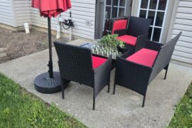 How would you decorate this small patio area?