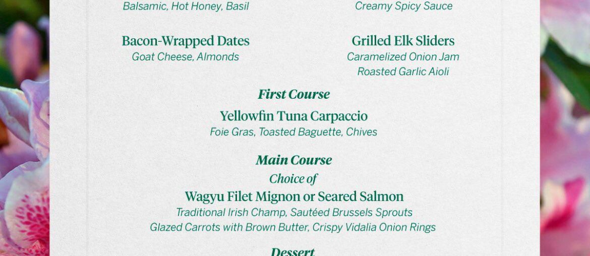 Rory McIlroy‘s champions dinner and wine list at the 2026 Masters.