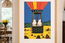 Adding a pop of color to the hallway. This quirky Colorado prairie dog print warms up the space.
