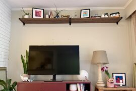 Shelf too high. Reposition or add a second one below?