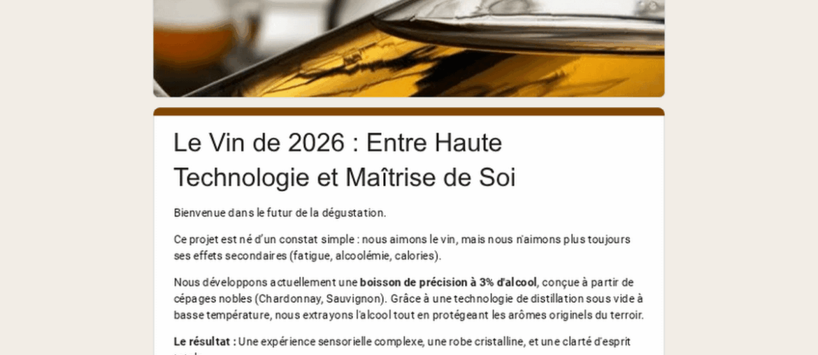 Le Vin de 2026 : Entre Haute Technologie et Maîtrise de Soi