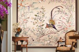 Designed this space for a client — the embroidery piece became the focal point