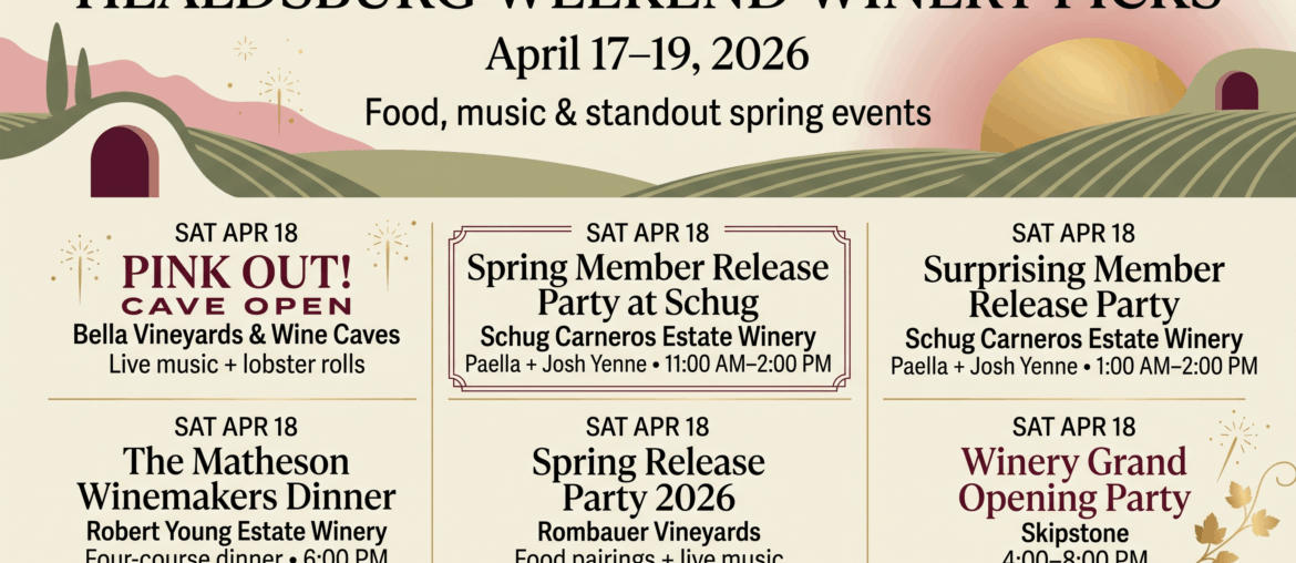 Healdsburg Winery Events This Weekend (April 17-19)