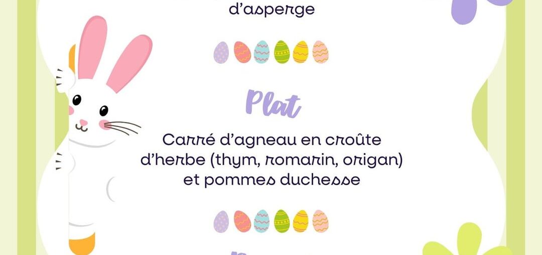 Repas de Pâques 💐🐰 Repas de Pâques 💐🐰
