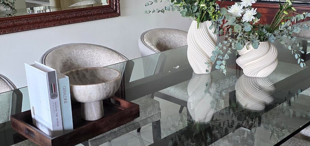 How to style a long glass dining table?