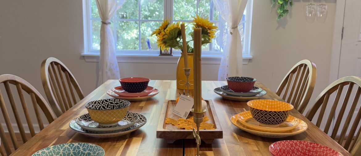 My sunny little dining setup this morning