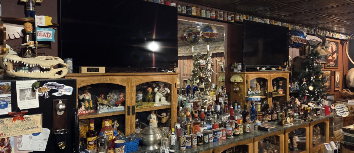 The backbar makes the bar. With my bar, 80% of everything you see is 2nd hand materials.