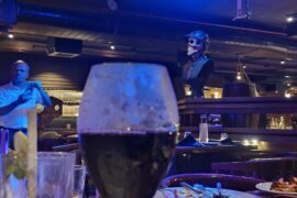 Red wine and pirate theme restaurant night it is