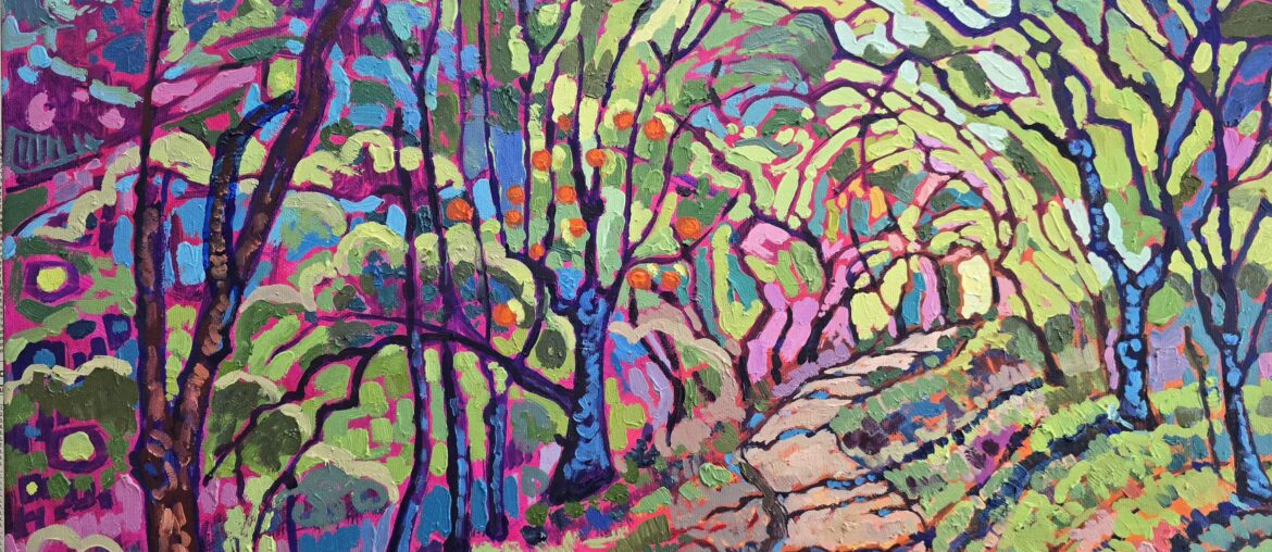 Recently completed. Oil on canvas painting inspired by a local trail here in Bay Area