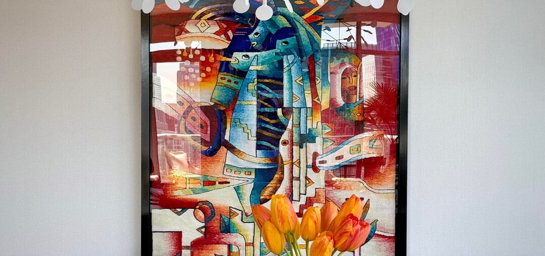 I’m obsessed with tulip season at the farmer’s market. Tulips are matchy matchy with the chairs but I still love them!