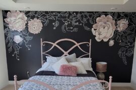Master bedroom transformation! Client wanted a collision of bold modern and vintage feminine.