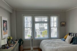 Best way to hag curtains on a long concrete wall (no drilling)