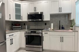 Blue cabinets with Taj Mahal