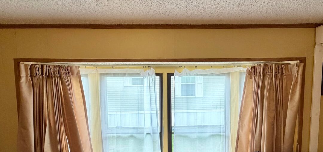 Help. I want to replace curtains but don’t know how to for a double wide trailer bay window. Plus what is in there is obsolete. Help. I want to replace curtains but don’t know how to for a double wide trailer bay window. Plus what is in there is obsolete.