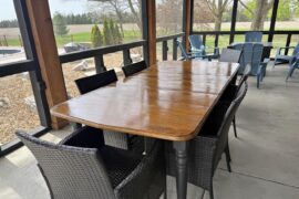 Scored this dining table for $50, should I leave as is? Not sure what to look for in chairs to match the set
