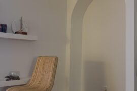 Need advice on wood and marble combo for a bar in this arch