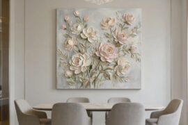 Does textured floral wall art actually make a room feel more “finished”?