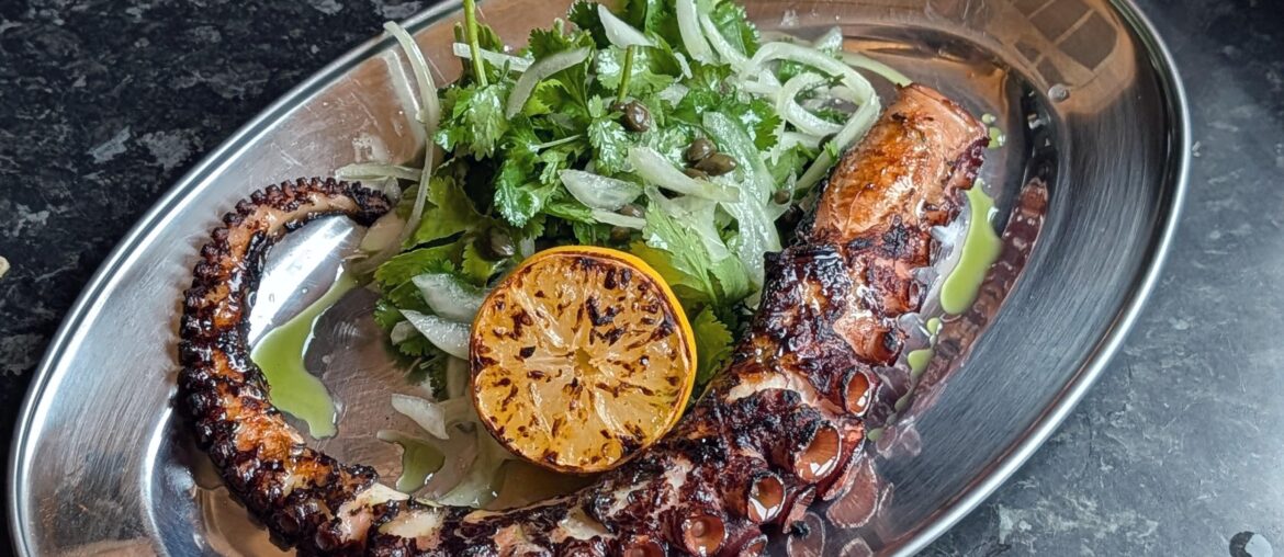 BBQ octopus & coriander salad