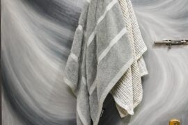 I painted my bathroom door to match my towels