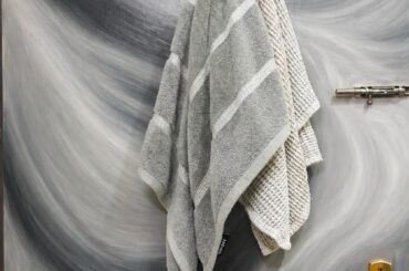 I painted my bathroom door to match my towels