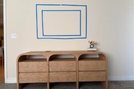 Wall art size guidance above dresser