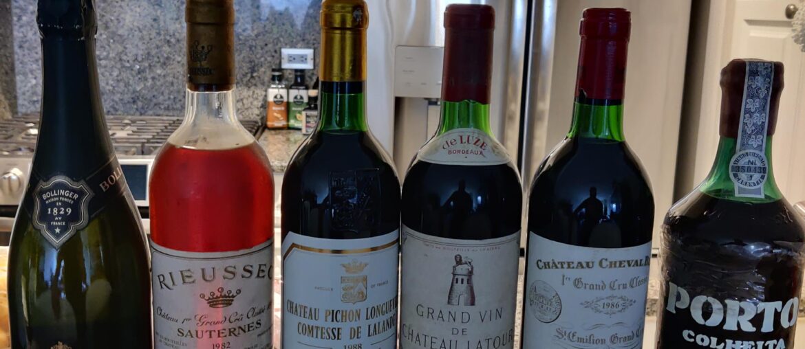 A night with 6 birth year wines and matching food