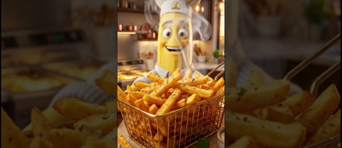 Chef Banana Making Fries | Chef Banana Fries Banata Hua 🍟 3D Animation Cooking ASMR #shorts #fries