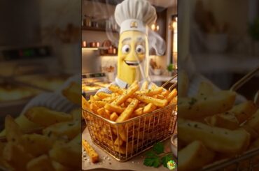 Chef Banana Making Fries | Chef Banana Fries Banata Hua 🍟 3D Animation Cooking ASMR #shorts #fries