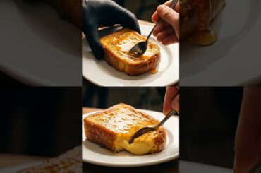 POV Luxury Kitchen French Toast 😍 Crispy Outside, Soft Inside – Egg & Honey Magic! #shorts #bread