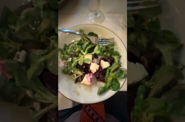 Delicious Watercress, Beet, and Goat Cheese Salad in Paris! #vlog #food #foodvlog #frenchfood