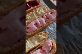 Strawberries and cream eclairs #eclair #frenchpastry... #Shorts #mollyjwilk