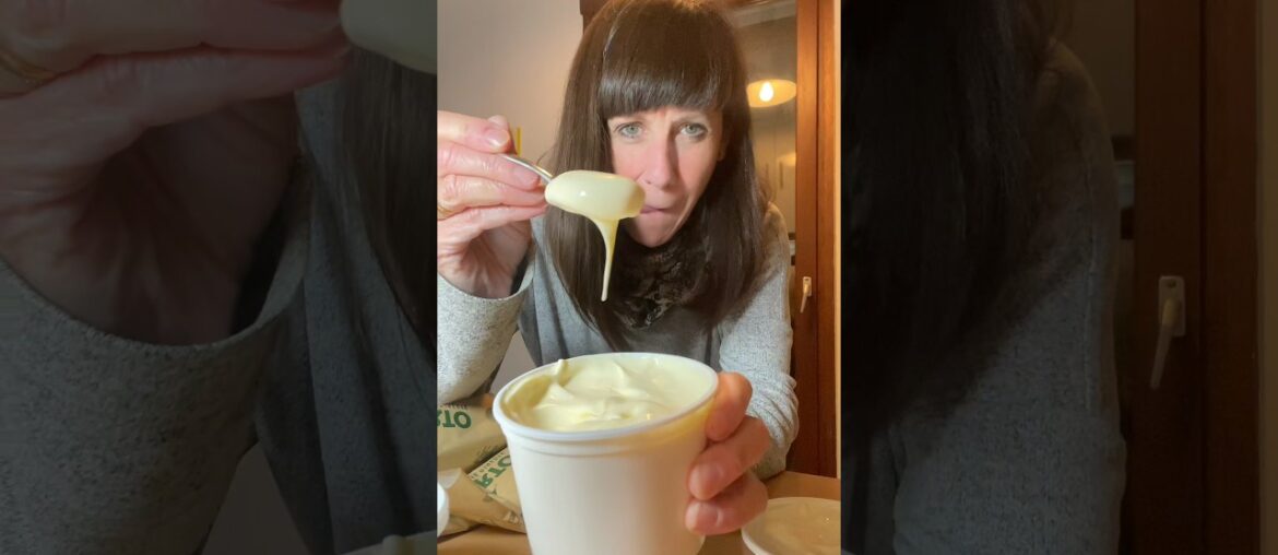 Real crème fraîche the yellow stuff #shorts #alychalloner #france #frenchfood #cream