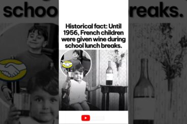 In 1956, French kids drank WINE at school lunch 🍷🇫🇷· Hashtags: #HistoryFacts #WeirdHistory #France