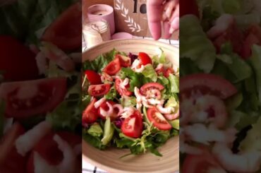Shrimp & Cherry Tomato Salad 🥗🦐 | Easy Gourmet Recipe #shorts #cooking #shrimp