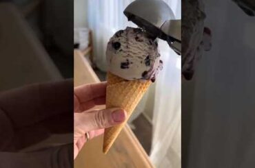 Quick & Easy Blueberry French Vanilla Ice Cream at Home😳#homemadeicecream #quickdessert #easydessert