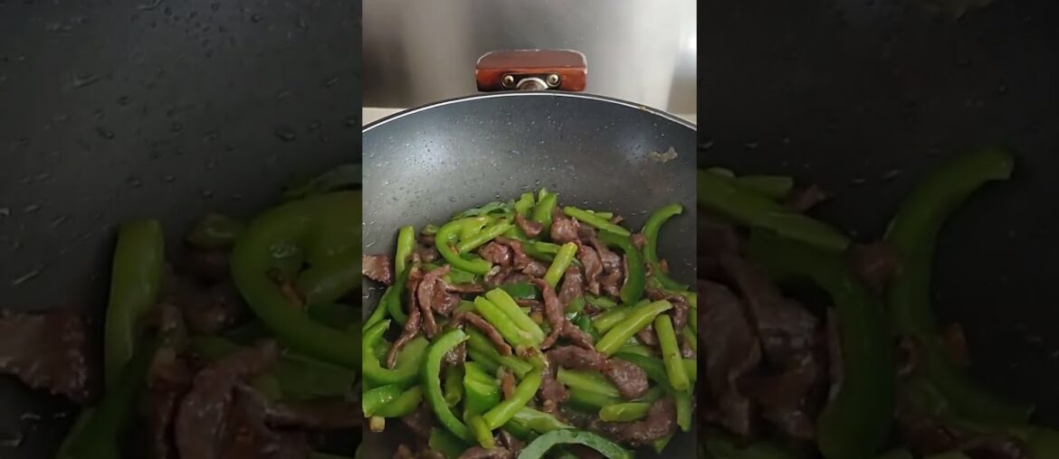 STIR FRY BEEF WITH FRENCH BEANS WITH CAPSICUM #trending #shortsfeed #viral #food #cooking #shorts