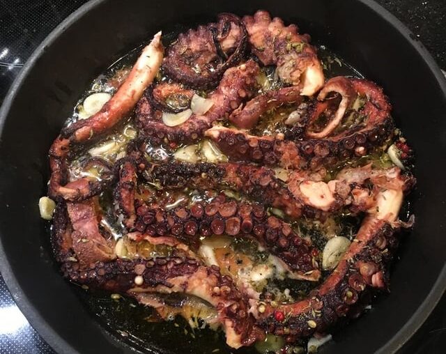 Octopus/poulpe mariné, pouple de ce matin