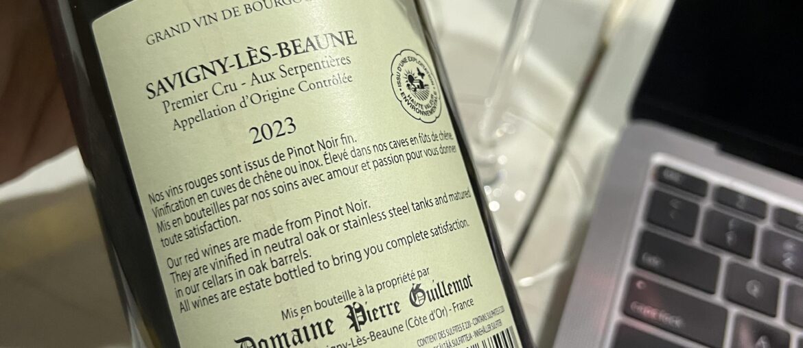 Pierre Guillemot opens Monday with Aux Serpentières 1er Cru