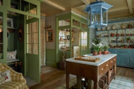 Country kitchen in a show house, Chelsea Harbour, West London, UK [2844x1896]