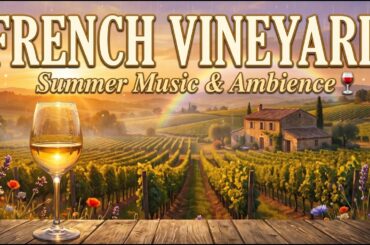 A Summer Evening at a French Vineyard | French Café Music & Countryside Ambience
